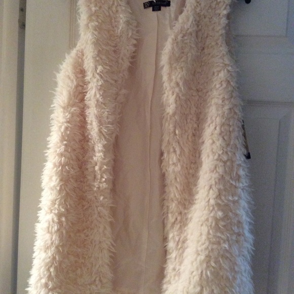 Boho People Long Faux Fur Vest SZ M NEW - Picture 4 of 6
